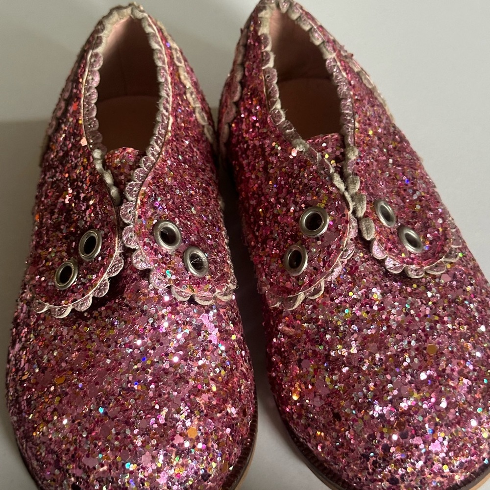 Itty Bitty Toes Pink Glitter Dress Shoes